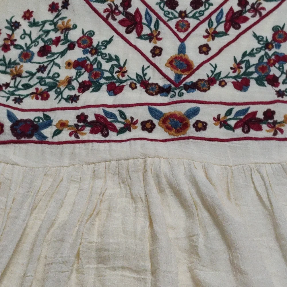 Umgee floral embroidered Bohemian swing top USA Women's size L - Picture 13 of 14
